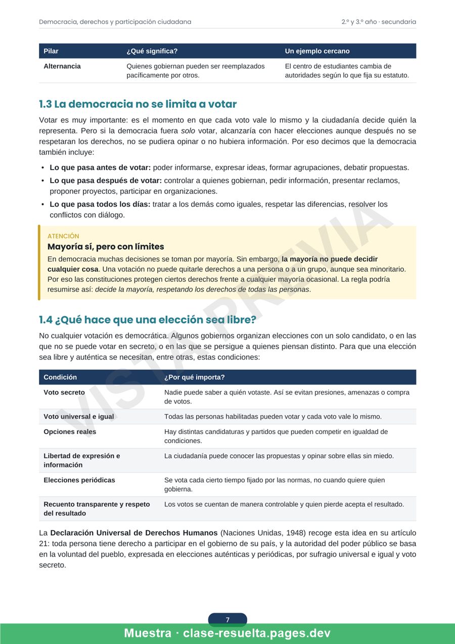 Vista previa página 2: Democracia, derechos y participación ciudadana