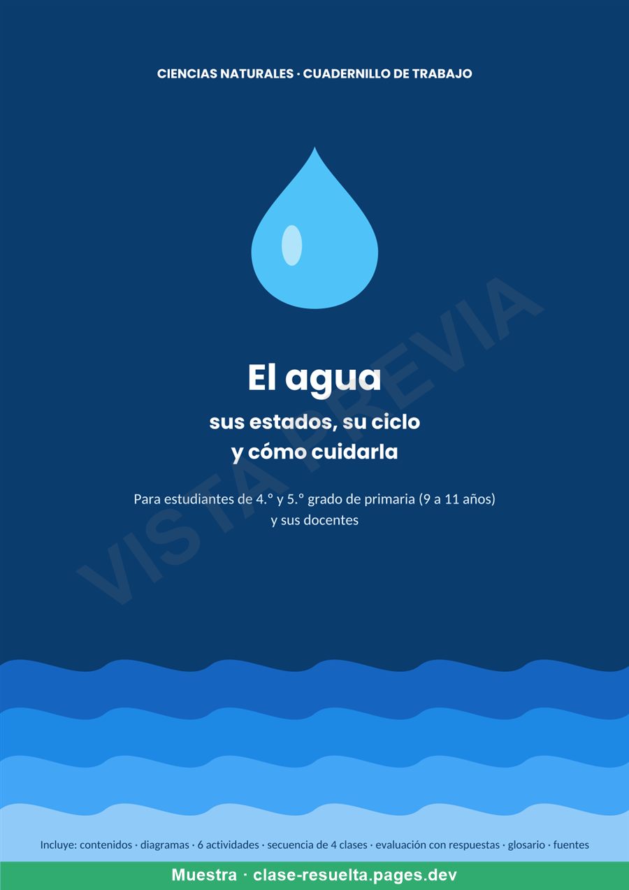 Vista previa: El agua: sus estados, su ciclo y cómo cuidarla