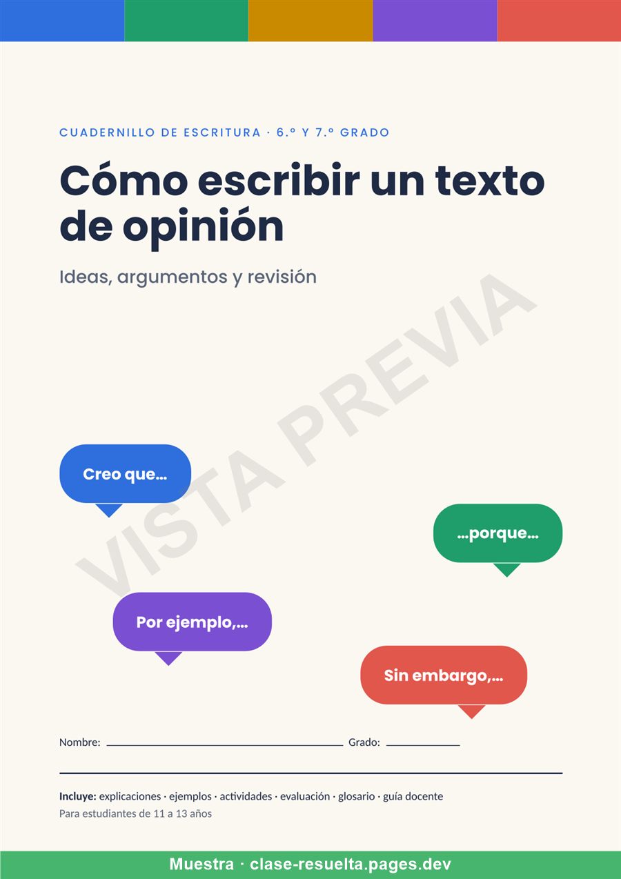 Vista previa: Cómo escribir un texto de opinión